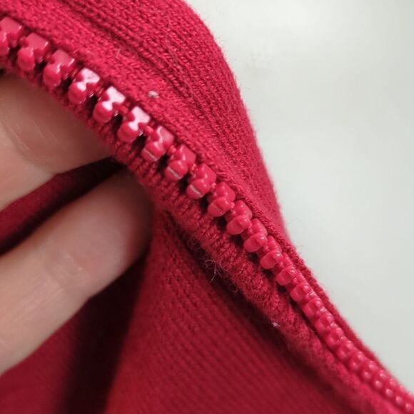 Vintage Rampage Cropped Red Hoodie Sweater, 3/4 Length Sleeves - Picture 3 of 10